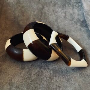 Set of three striped bangles